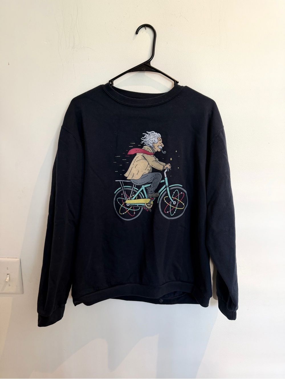 Portuguese Einstein on Bike Crewneck